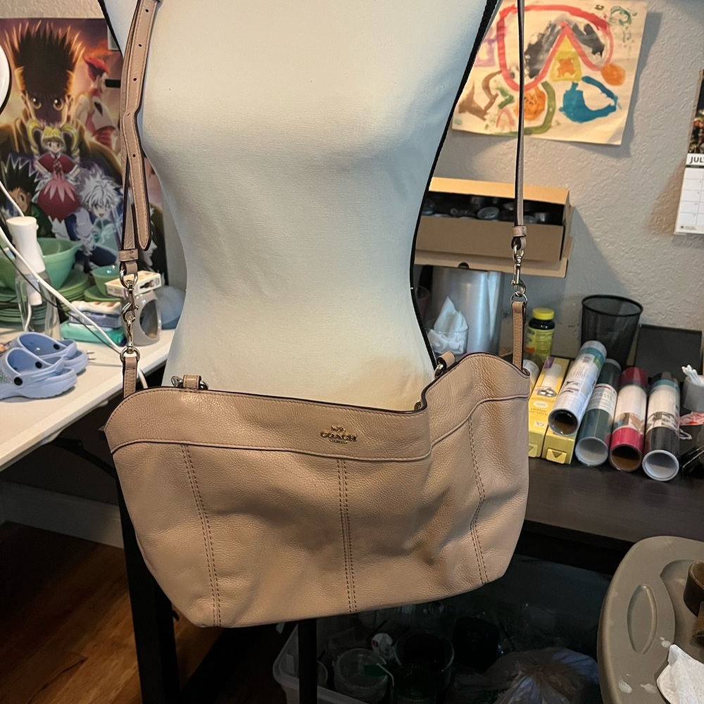 Coach Light Tan Leather Crossbody Bag